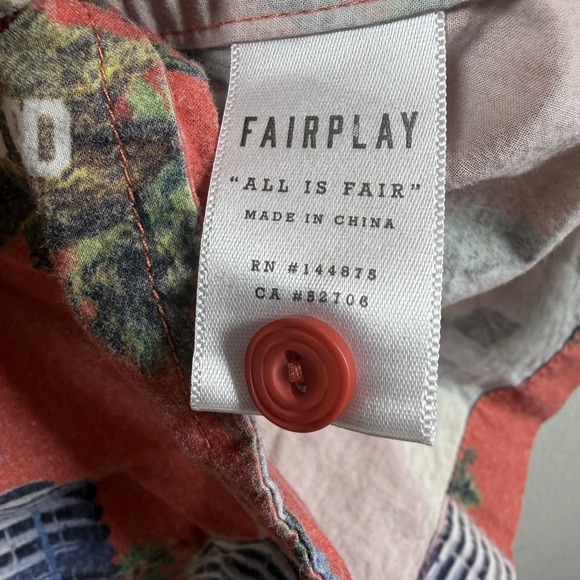 Fairplay Adult XL Red Button Up Short Sleeve Shirt Travel Steamboat Hollywood - Picture 7 of 12